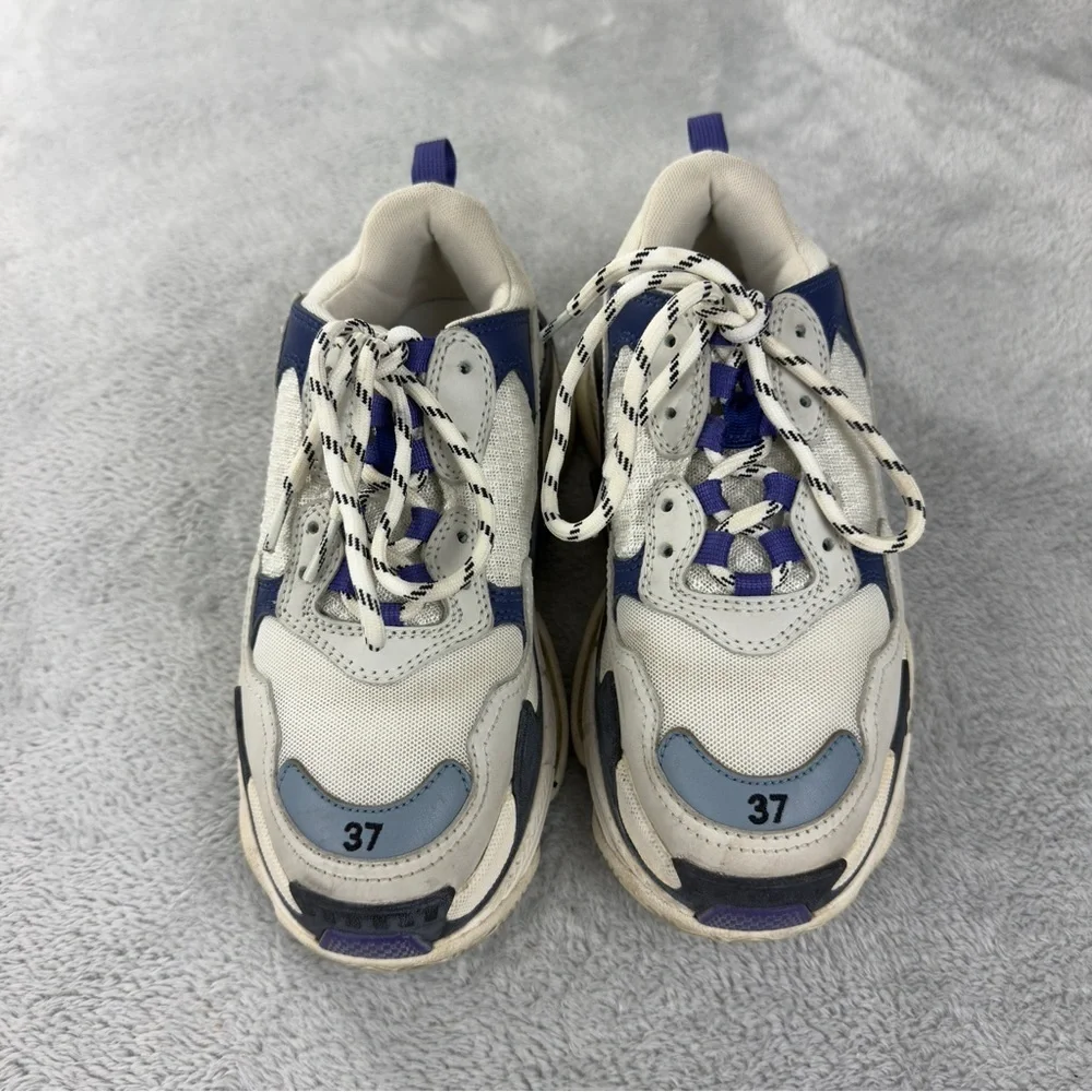Balenciaga Triple S White Purple Women Size 7 - Picture 15 of 16